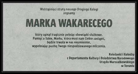 Kondolencje od Koleżanek i Kolegów z Departamenty Kultury i Dziedzictwa Narodowe