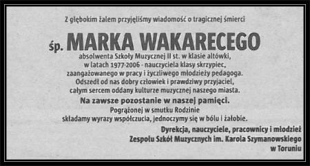 Kondolencje od Dyrekcji, nauczycieli, pracowników i młodzieży ZSM w Toruniu