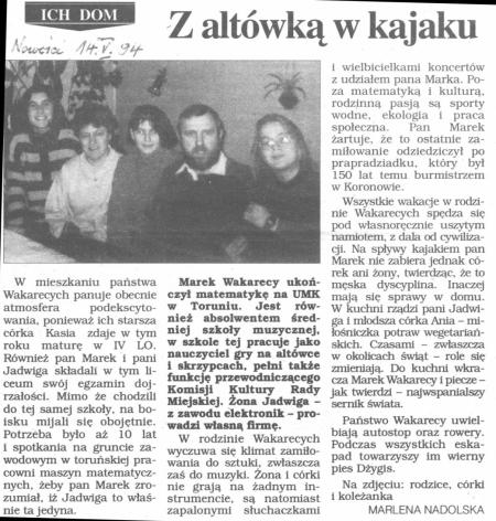 Ich dom. Z altówka w kakaju. Nowości, 14 maja 1994
