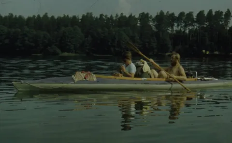 Dawne czasy - Wisia i Marek na kajakach