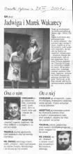 Jadwiga i Marek Wakarecy. Gazeta Wyborcza. 21 grudnia 2001